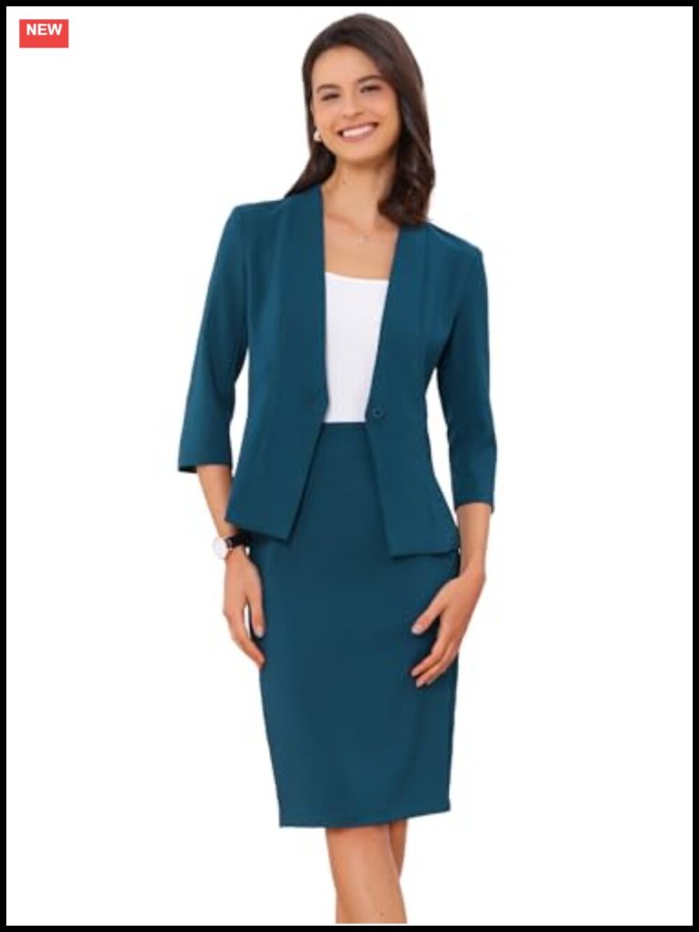 2 Piece Suit Set for Women Business Office Work Outfit Blazer Pencil Skirt
